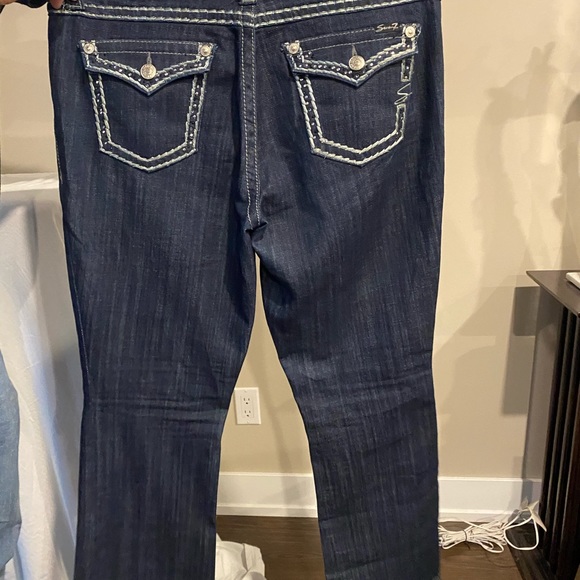 Seven Dark blue “baby boot” cut jeans, like new condition, Size 14 - Picture 3 of 4